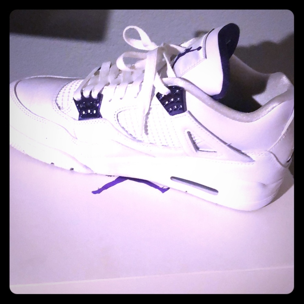 Metallic purple Jordan 4’s